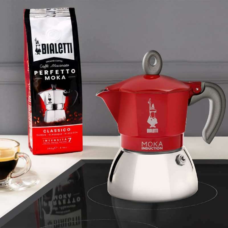 Moka Induction Bi Layer Espresso Maker Red - Image 3