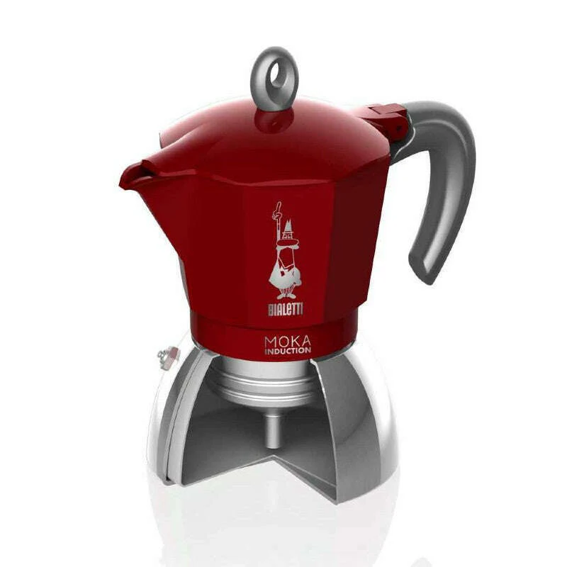 Moka Induction Bi Layer Espresso Maker Red - Image 4